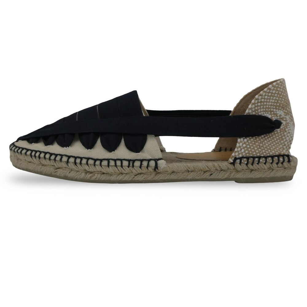 Castañer Norman Slip-On Espadrilles Men EU 44 US 10 Shoes Sandals Black/Beige